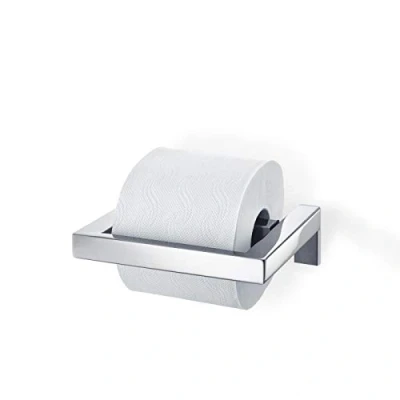 Image of Blomus Toilet Paper Holder, Polished, Silver, Anthracite, H 5 cm, B 17 T 14 cm