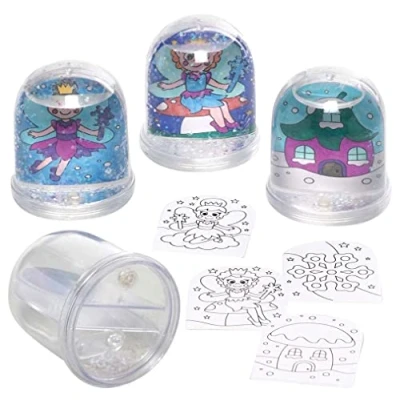 Image of Baker Ross FE888 Winter Fairy Snow Globe Kit Pack of 4, Creative Activities for Kids to Make, Personalise and Decorate