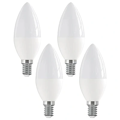 Image of LEDYA E14 LED Light Bulbs, 5W 400lm SES Candle Bulb 40w Equivalent, 2700K Warm White, Non Dimmable, Small Screw for Chandelier, Pack of 4
