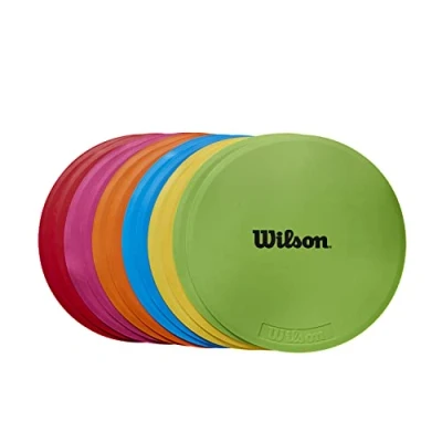 Image of Wilson Tennis Marker Dots, Rubber, Multi Coloured, 12 pieces