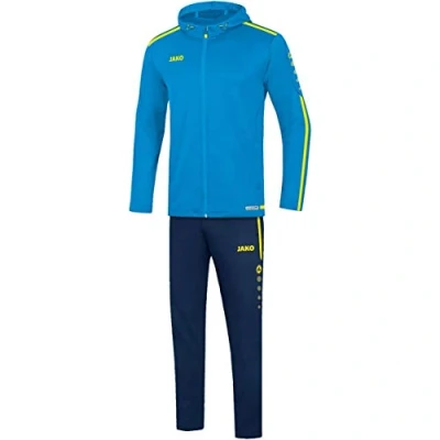 Image of JAKO Striker 2.0 M9619 Men&#039;s Tracksuit with Hood Blue/Neon Yellow 4XL