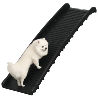 Image of PawHut Foldable Pet Ramp Dog Car for SUVs, Cars Black