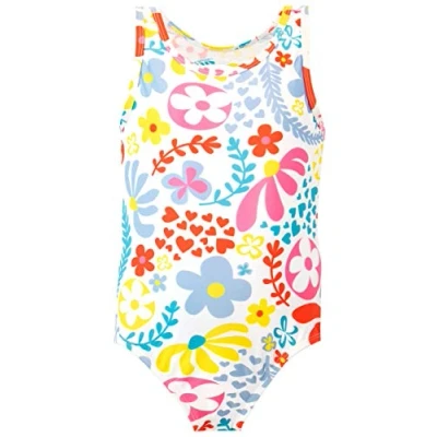 Image of Harry Bear Girls Flower Power Swimsuit Multicoloured Age 9 to 10 Years