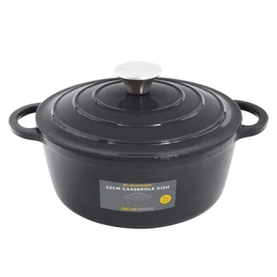 Image of Blackmoor Cast Iron 24cm/2.5L Casserole Black