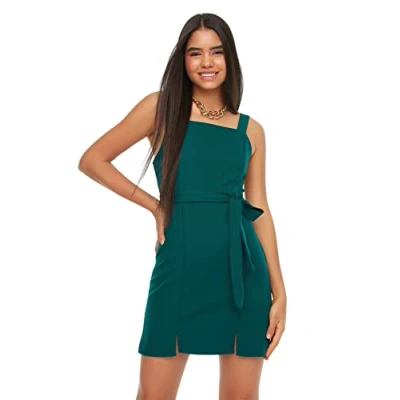 Image of Trendyol Women Mini Bodycone Regular fit Woven Dress Grün
