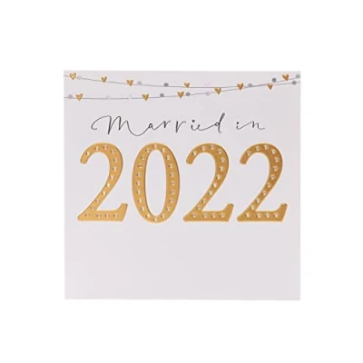 Image of UK Greetings Wedding Card Day for Couple Friends Married in 2022, Multi