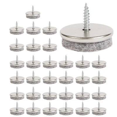 Image of SIMALA Chair Leg Floor Protectors 28mm Diameter Furniture Pads Protectors, 5MM Thick For Durability. 32 Pack Felt Feet with Easy Screw Installation