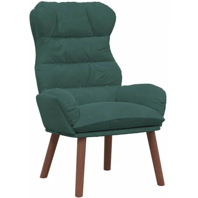 Image of vidaXL Relaxing Chair Dark Green Velvet
