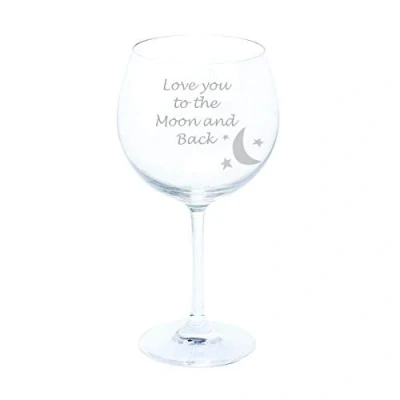 Image of Dartington Love You to the Moon and Back Gin &amp; Tonic Copa Glass Valentines Day Gift