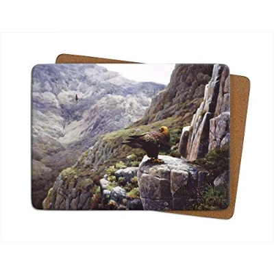 Image of Julian Friers Golden Eagle Large Table Mat by Wildlife Artist Non slip Cork backed Placemat
