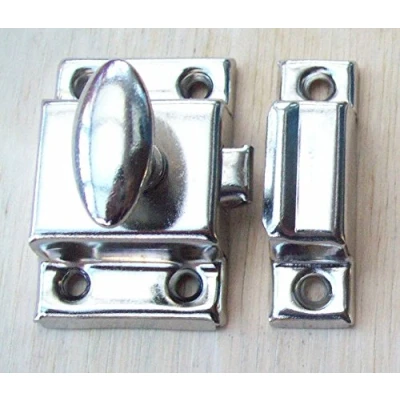 Image of Ironmongery World Small 45mm Cupboard Door Thumb Turn Catch Latch Lock in 2 Finishes Chrome Plated
