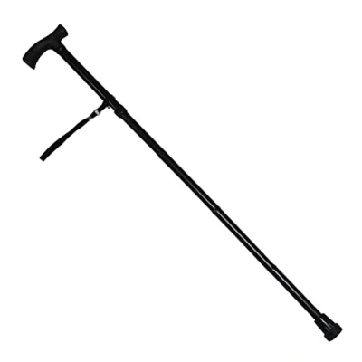 Image of Adjustable Folding Walking Stick Cane (Collapsible Ergonomic Handle Hiking)
