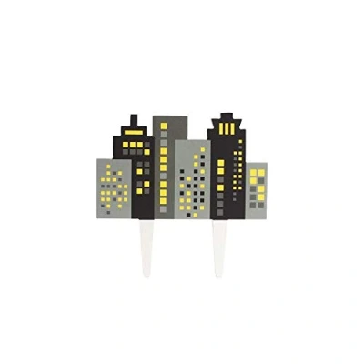 Image of Culpitt Gumpaste Skyline Pic Cake Topper, 130mm/5, 1 Pc, Gum Paste Decorations For a Fun Birthday Cake, Colourful Time Saving Topper Multicolour 20116