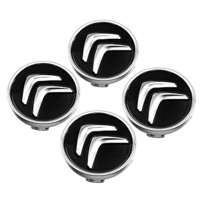 Image of 4 pcs Car Hub Centre Caps for Citroen C1 2014 2023, Wheel Center Cap Hubcaps Trims Accessories,C Black