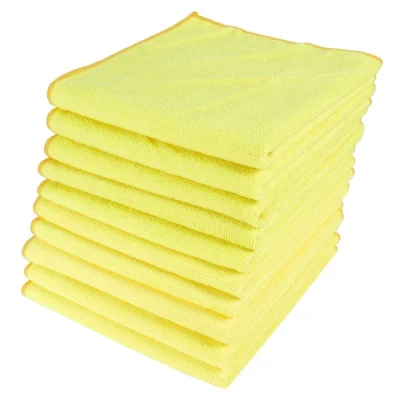 Image of 50pk Yellow Large Microfibre Home Valeting Dusters Polishing Cleaning Cloths