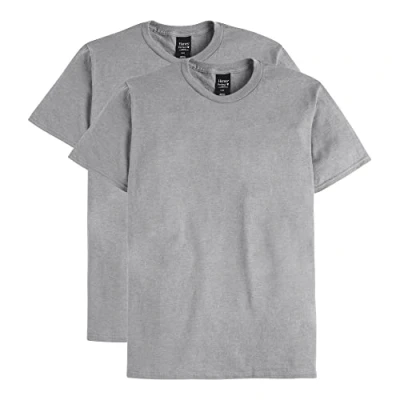 Image of Hanes Men&#039;s Nano Premium Cotton T Shirt (Pack of 2), Light Steel, Medium