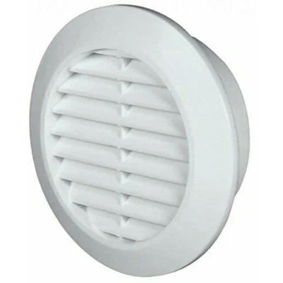 Image of White Air Vent Grille 60mm with Flange and Fly Screen Duct Cover.