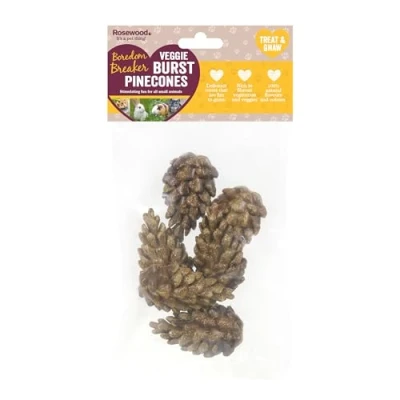 Image of Rosewood Boredom Breaker Veggie Burst Pinecones Rabbit Treats &amp; Small Animal Treats, 6pc 75g