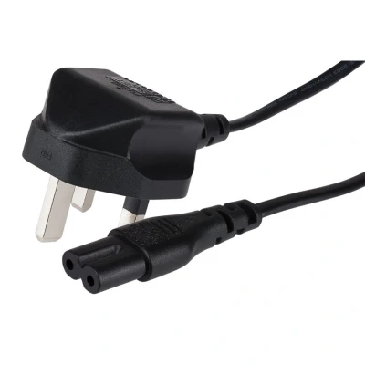 Image of Maplin Power Lead IEC C7 Fig 8 2 Pin Plug to UK 3 Mains 13 Amp Fuse, 1m Cable