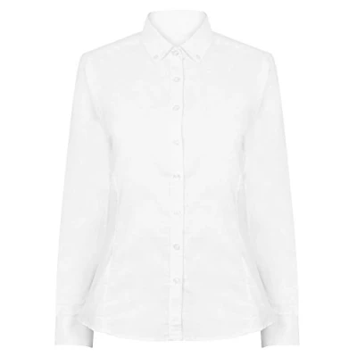 Image of Henbury Womens/Ladies Modern Long Sleeve Oxford Shirt (L) (White)