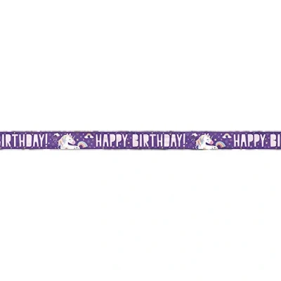 Image of Majestic Foil Unicorn Banner (365cm) Perfect for Magical Celebrations &amp; Events 1 Pc