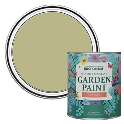 Image of Rust Oleum Green Mould Resistant Garden Paint In Satin Finish Sage 750ml