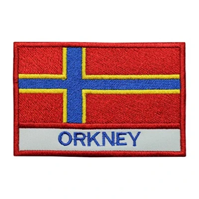 Image of Orkney County Flag Logo Iron On Sew Embroidered Patch Badge Applique for Clothes Shirts Jeans etc