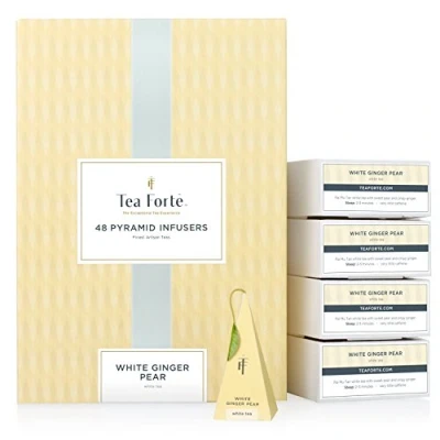 Image of TEA Fortè WHITE GINGER PEAR 40 Piramidi in scatola Tè Bianco Pera Zenzero