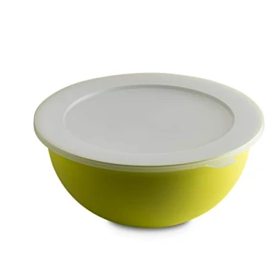 Image of Omada Design Bowl + lid, Capacity 123,18 fl oz, Diameter 10,23 inch, White Inside and Colored Outside, in Polypropylene,microwavea nd Dishwasher Safe, Line Sanaliving