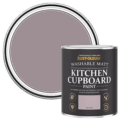 Image of Rust Oleum Purple Kitchen Cupboard Paint in Matt Finish Lilac Wine 750ml