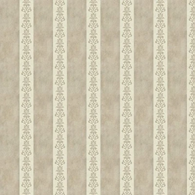 Image of MyTinyWorld Pack of 5 Dolls House Light Chocolate Floral Stripe Wallpaper Sheets