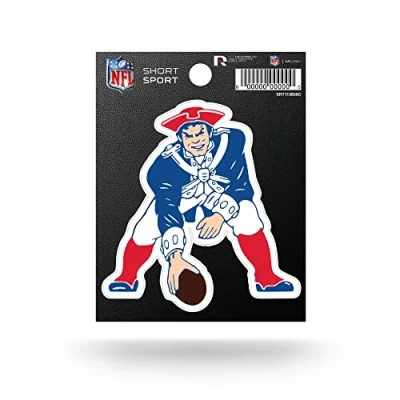 Image of Rico Industries NFL Football New England Patriots 3.75&quot; x 4.75&quot; Die Cut Team Logo Short Sport Decal, White