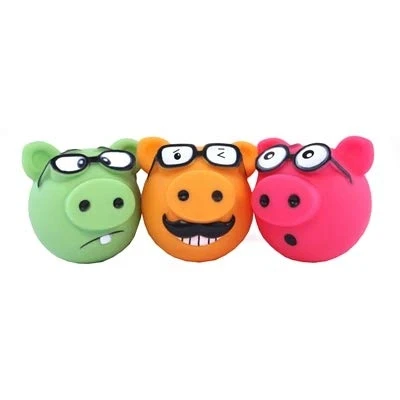 Image of WUNDAPETS 6 PACK PIGGLES VINYL SQUEAKY DOG PUPPY TOYS BRIGHT COLOURS 57656