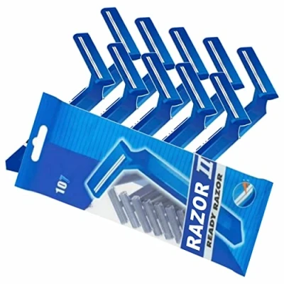 Image of Twin Blade Razor Shave Men Women Shaver Comfortable Sweedish Steel Hair Removal Skin Equipment Shaving Blades For Home Supplies Travel Accessories Disposable Razors (Pack Of 10)