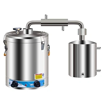 Image of hzexun 40 60L DIY Home Moonshine Still Alembic Spirits Alcohol Essential Oil Water Distiller 304 Stainless Steel Wine Making Kit (40L)
