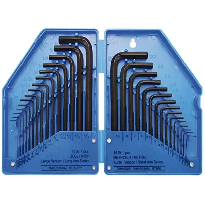 Image of BGS Diy 810 L Type Wrench Set Inch / Metric Sizes internal Hexagon 30 pcs.