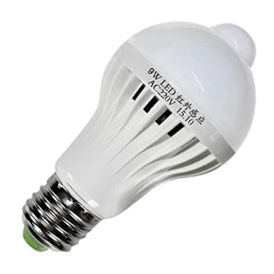 Image of 9W LED Bulb Lamp, PIR Infrared Motion Sensor Corridor Ball Light Energy Saving Incandescent Lighting White