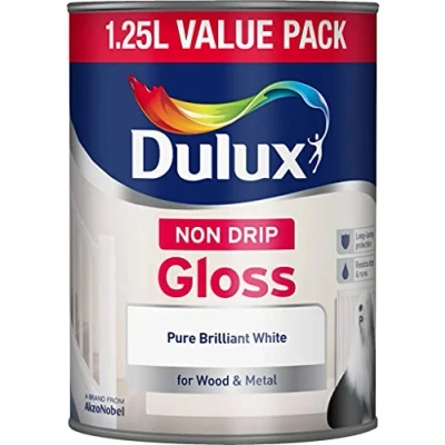 Image of Dulux Non Drip Gloss 1.25L Pure Brilliant White (670317)