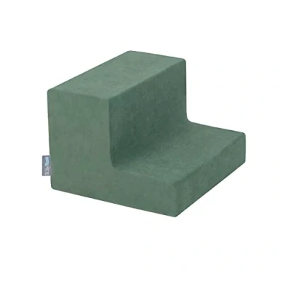 Image of KiddyMoon Foam Playground Velvet For Kids Obstacle Course Children Montessori Toy Babies Soft Construction Blocks Element, Steps, Made In The EU, Forest Green