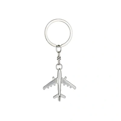 Image of ARFUKA Keyring Mini 3D Airplane Keychain Zinc Alloy Key Chain Metal Keyfob Ring Gift for Christmas and Birthday Silver