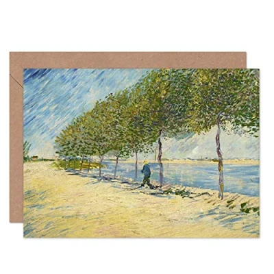 Image of Artery8 Vincent Van Gogh Langs De Seine Fine Art Greeting Card Plus Envelope Blank Inside