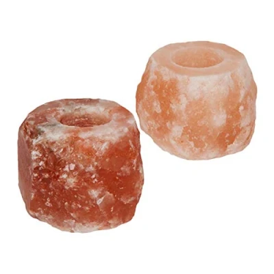 Image of HOME LIVING Pair of Himalayan Rock Salt Tealight Holders