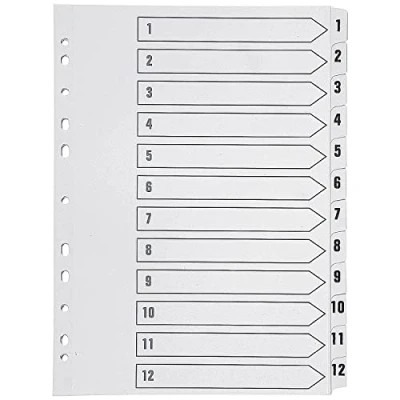 Image of Q Connect 1 12 Index Multi Punched Reinforced Board Clear Tab A4 White KF01529