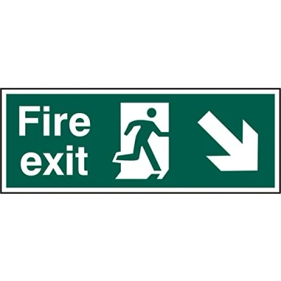 Image of Fire Exit Man Arrow D/R Rpvc (Pk5) 400mm X 150mm