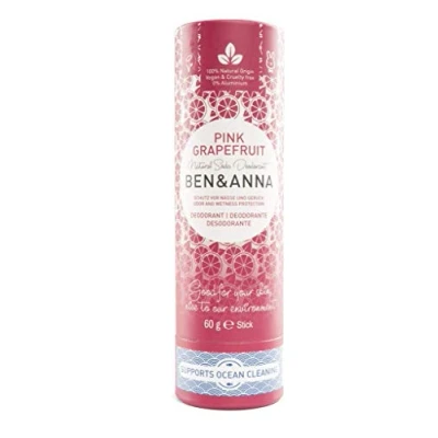 Image of Ben&amp;Anna Natural Soda Deodorant 100% Aluminium Free Cruelty Vegan NATRUE certified with Organic Shea Butter and Bicarbonate Of Made in Germany Pink Grapefruit 60g