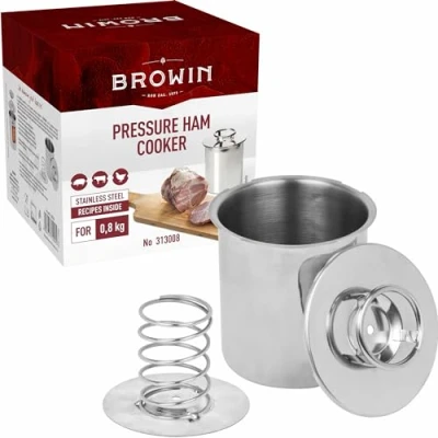 Image of BROWIN Stainless Steel Ham Cooker 313008 Press for Making Healthy Homemade Meats Pressure 0.8 kg