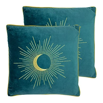 Image of furn. Astrid Twin Pack Polyester Filled Cushions, Teal, 50 x 50cm