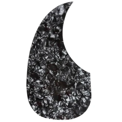 Image of Musiclily Left Handed Self Adhesive Teardrop Acoustic Guitar Pickguard for Martin D28 Style guitar, Black Pearl