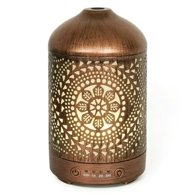 Image of Earnest Living Essential Oil Diffuser Metal 100 ml Timers Night Lights and Auto Off Function Home Office Humidifier Aromatherapy Diffusers for Oils