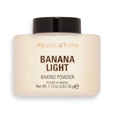 Image of Revolution Beauty London, Loose Baking Powder, Prolongs Makeup Wear, Brightening Setting For Light Skin Tones, Banana Light, 32g